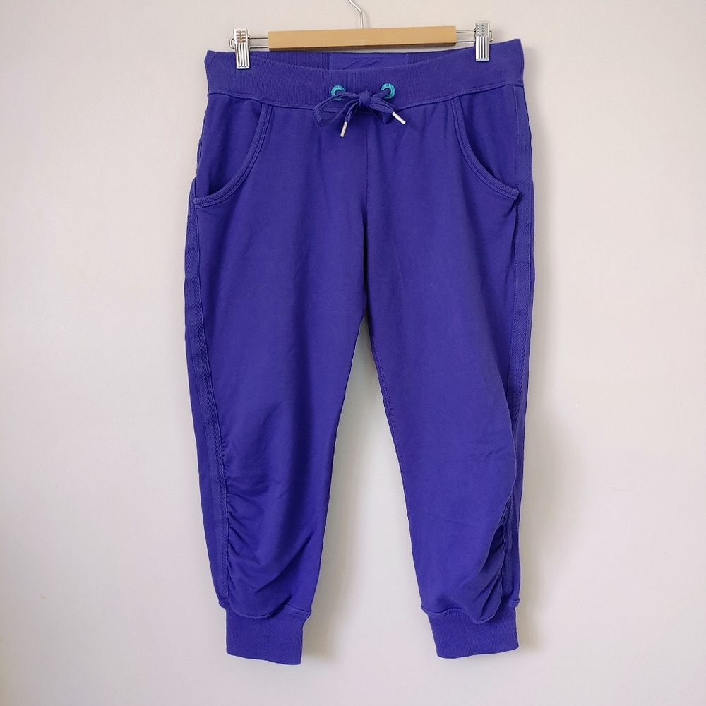 Lululemon Flashback Crop Sweatpants Capris Joggers Cotton Size 6 Purple Blue